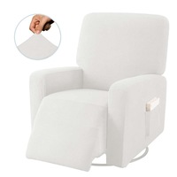 Catzon Recliner Stretch Sofa Slipcover Sofa Cover 4-Pieces Furniture Protector Couch Soft-White
