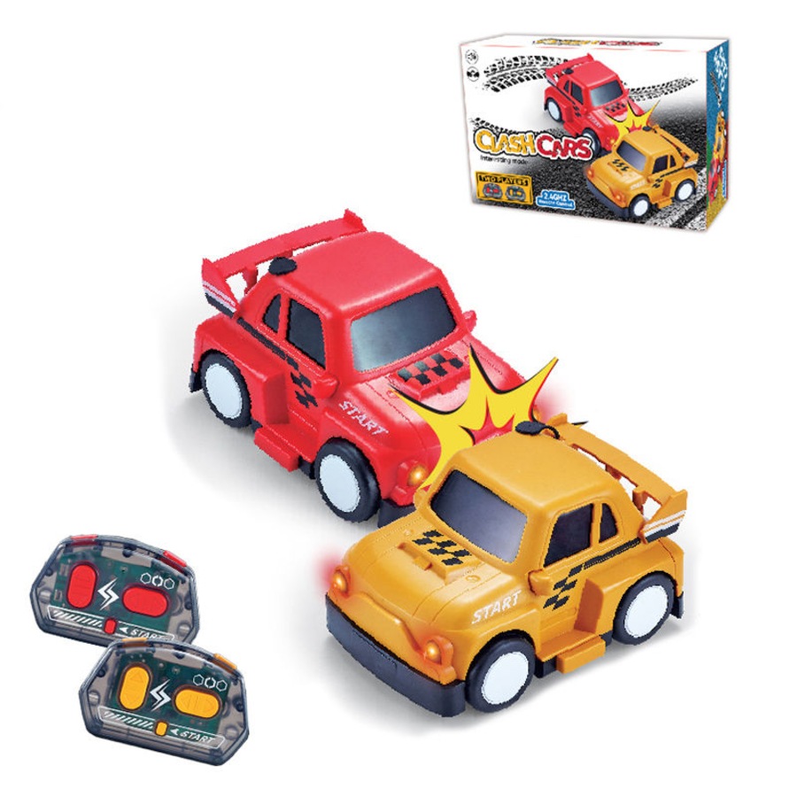 Catzon Remote Control Bumper Car Set of 2 Mini RC Car with Light & Sound Effect for Kids