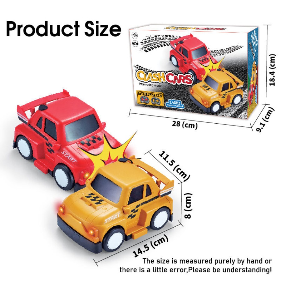 Catzon Remote Control Bumper Car Set of 2 Mini RC Car with Light & Sound Effect for Kids