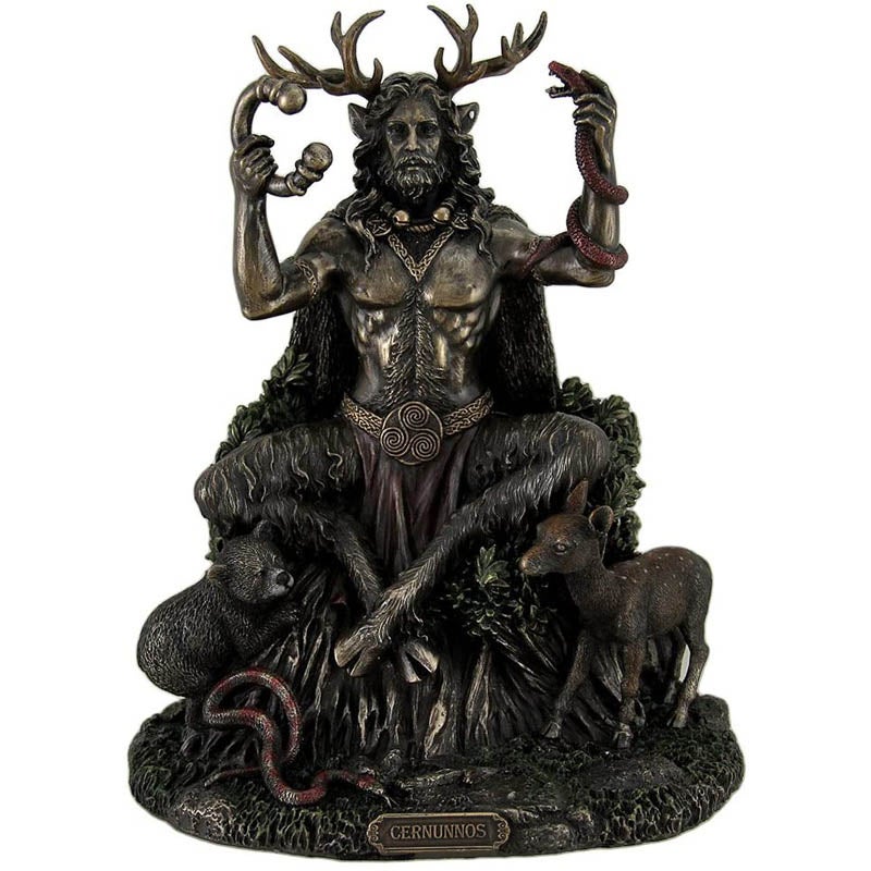 Catzon Resin Statues Cernunnos Celtic Horned God Of Animals and The Underworld Statue Bronze