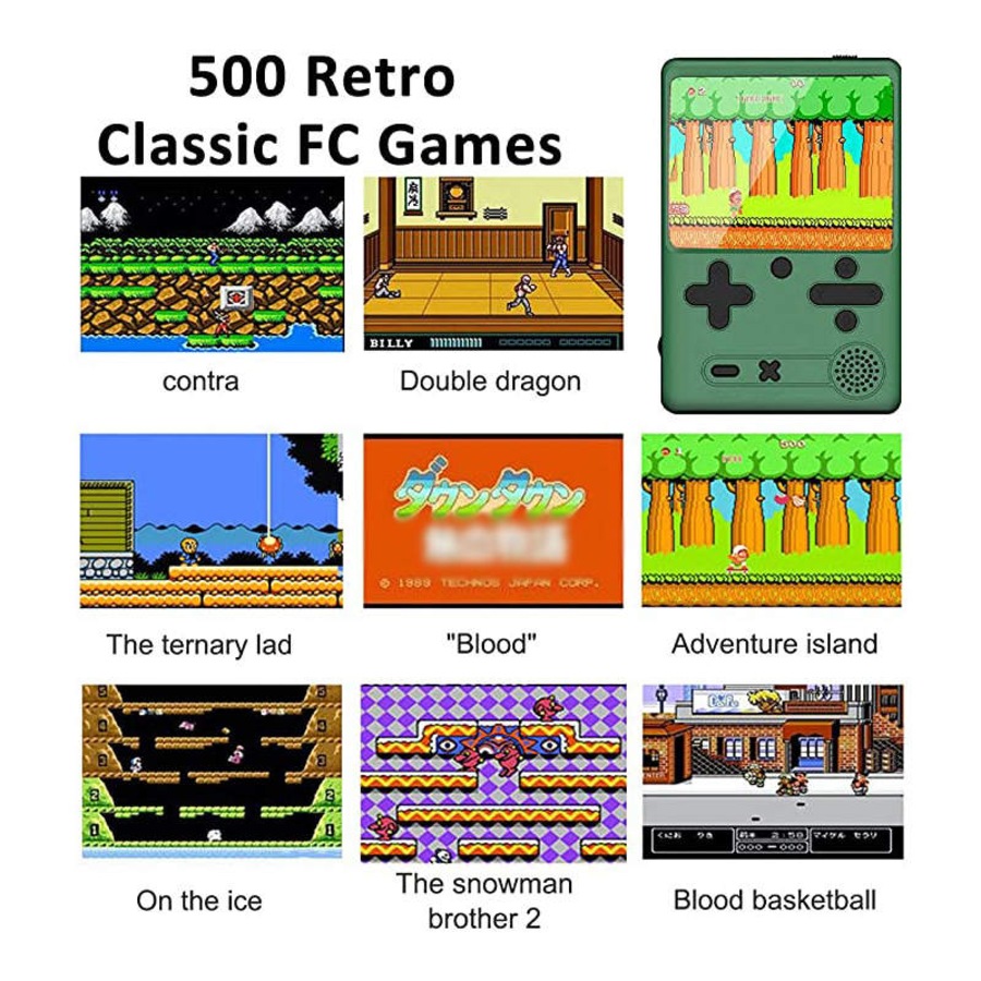 Catzon Retro Handheld Game Console 500 Classic FC Games Support Connecting TV-Blue