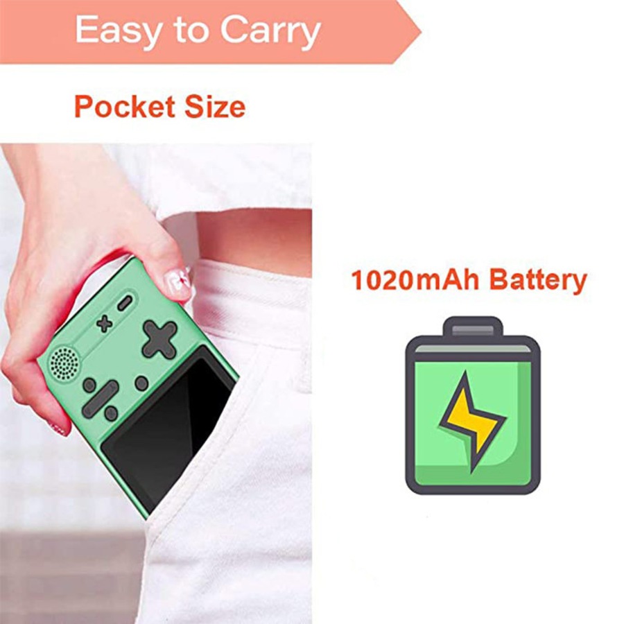 Catzon Retro Handheld Game Console 500 Classic FC Games Support Connecting TV-Blue