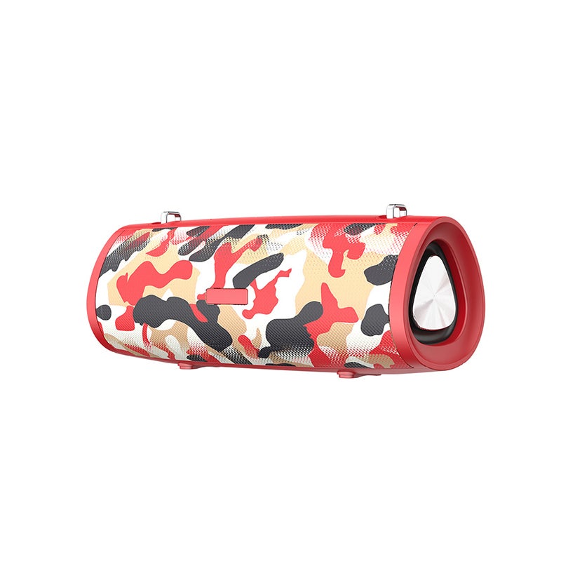 Catzon S38 Hifi Portable Speaker Bluetooth Subwoofer Boombox Wireless Speaker+Shoulder Strap Support TWS/TF/USB Flash Drive (Cam Red)