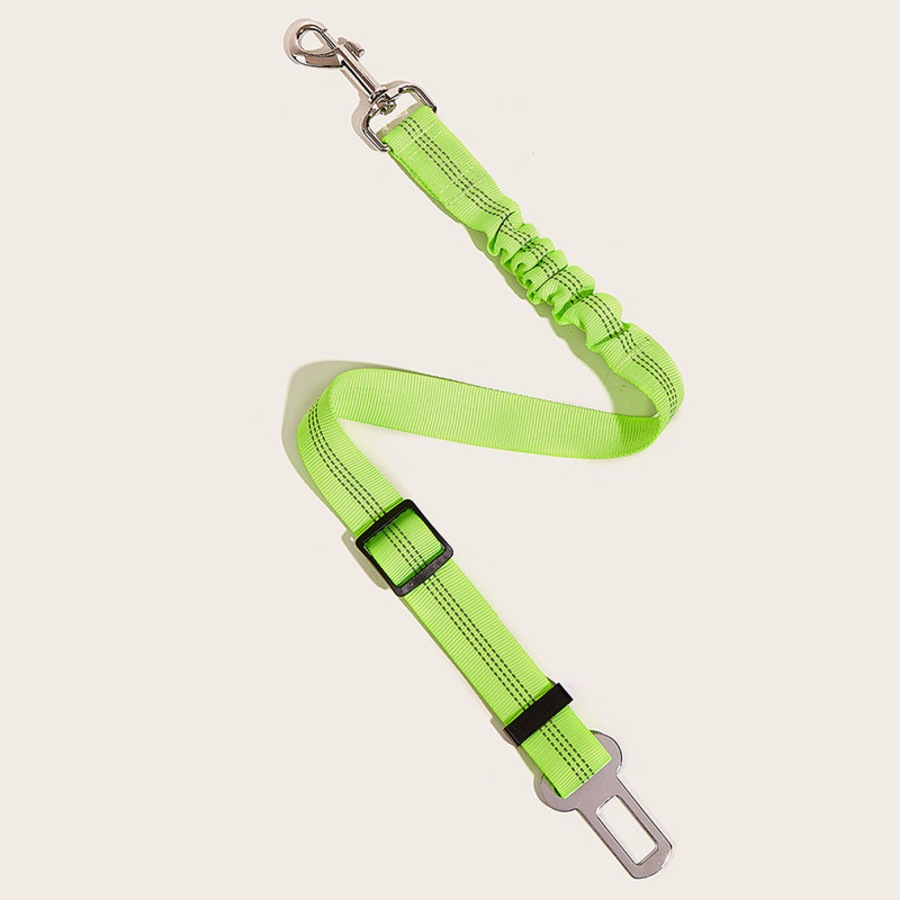 Catzon Seat Belt for Dogs with Elastic Bungee Buffer Car Travel Accessories-Green