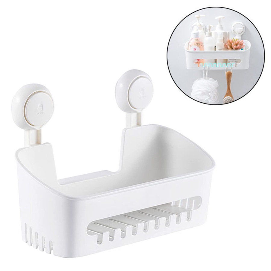 Catzon Shower Caddy Drill-Free with Vacuum Suction Cup Removable Storage Basket