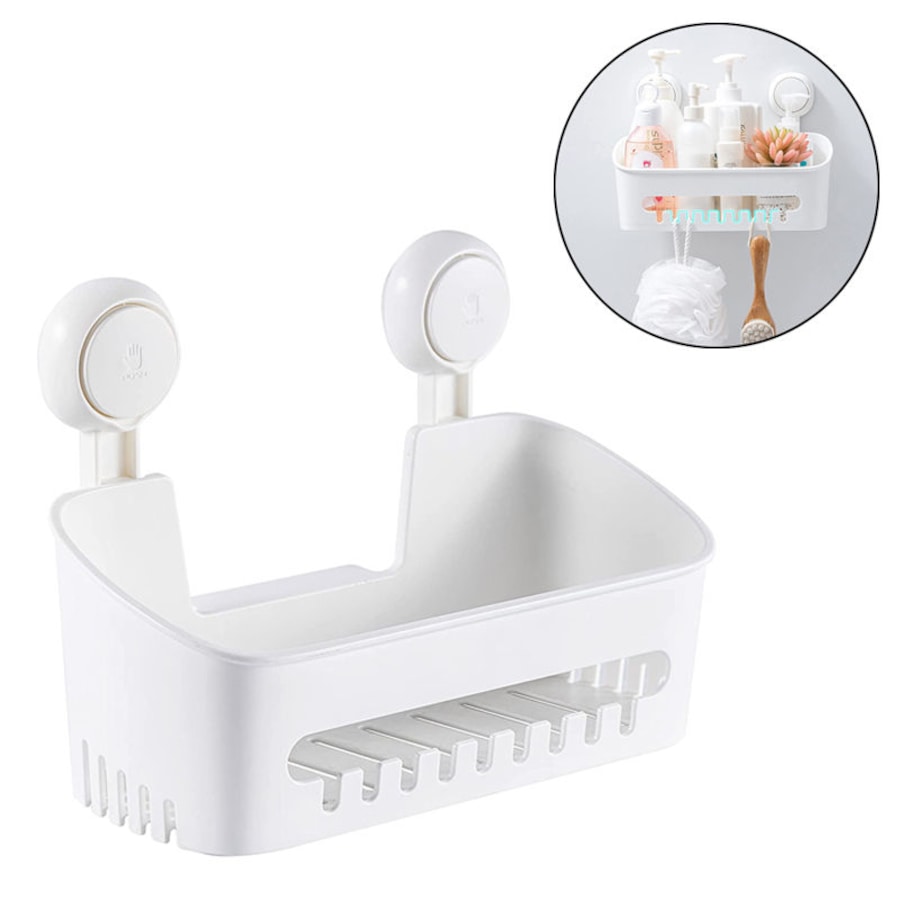 Catzon Shower Caddy Drill-Free with Vacuum Suction Cup Removable Storage Basket