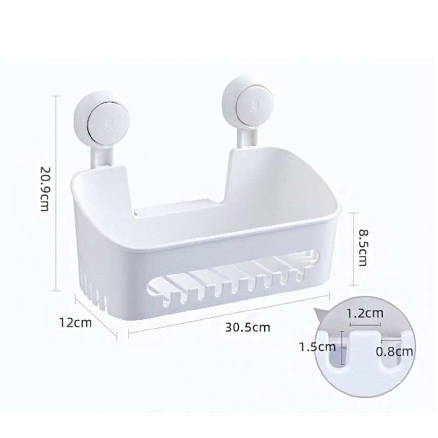 Catzon Shower Caddy Drill-Free with Vacuum Suction Cup Removable Storage Basket