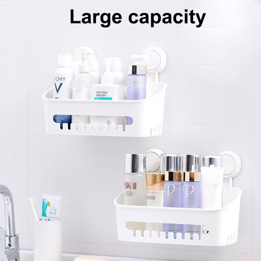 Catzon Shower Caddy Drill-Free with Vacuum Suction Cup Removable Storage Basket