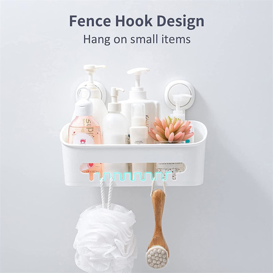 Catzon Shower Caddy Drill-Free with Vacuum Suction Cup Removable Storage Basket