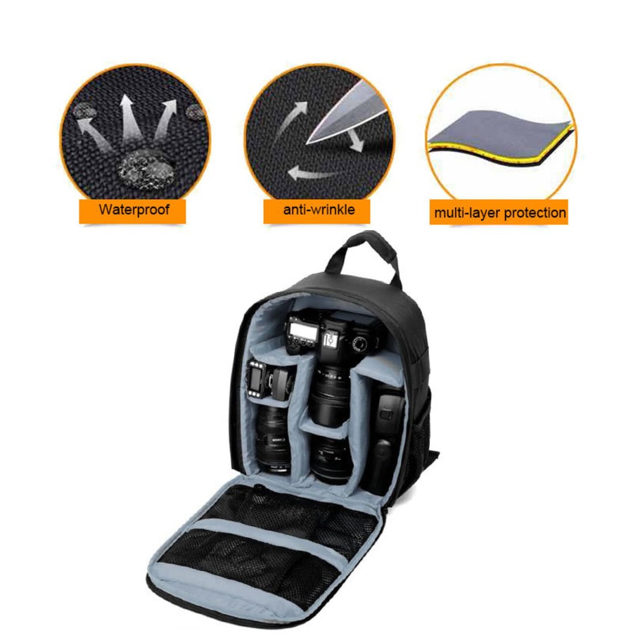 Catzon SLR/DSLR Camera Bag Waterproof for Canon Sony Digital Lens Medium-Gray