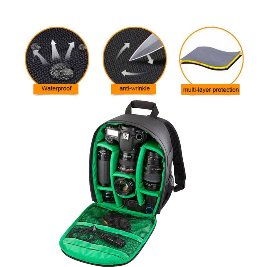 Catzon SLR/DSLR Camera Bag Waterproof for Canon Sony Digital Lens Medium-Green