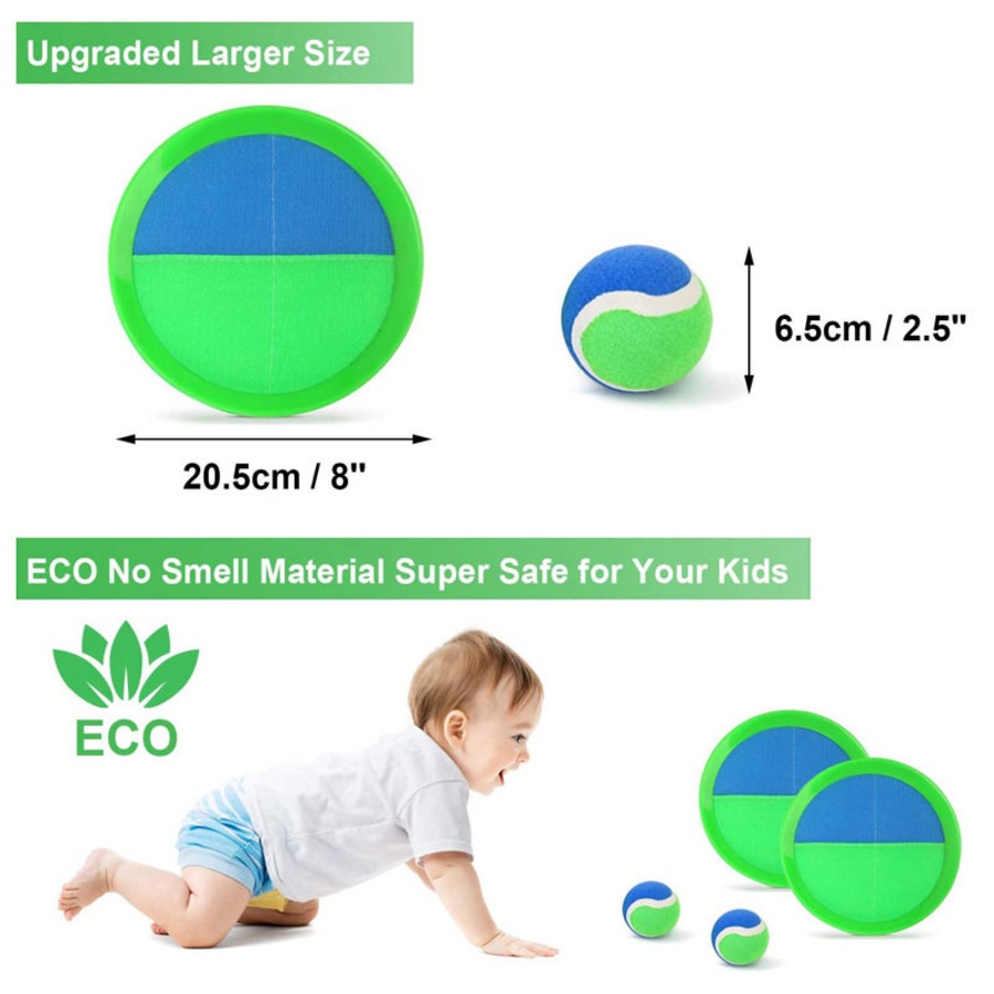 Catzon Sports Leisure Toy Sucker Ball Sticky Ball Throwing Catching Game 2 Racket 2 Balls