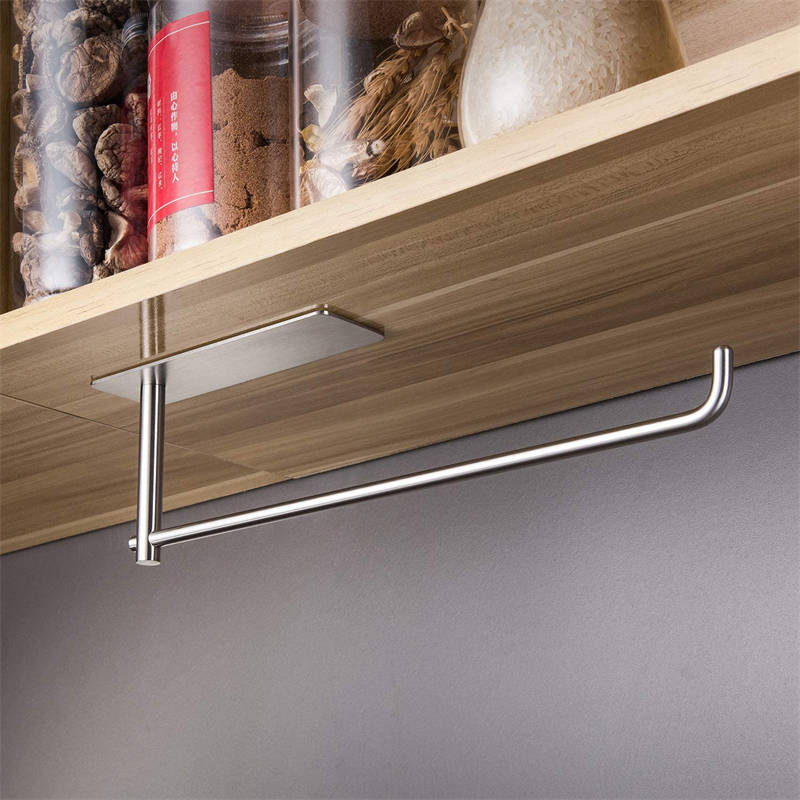 Catzon Stainless Steel Self Adhesive Paper Towel Holder Under Kitchen Cabinet Holder Wall Mount -Silver