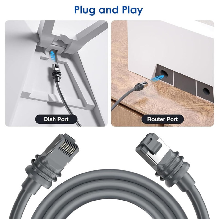 Catzon Starlink Gen 3 Cable 46M High-Speed Satellite Internet Accessories