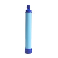 Catzon Straw Water Filter Survival Filtration Portable Gear Emergency Preparedness For Camping Travel-Blue
