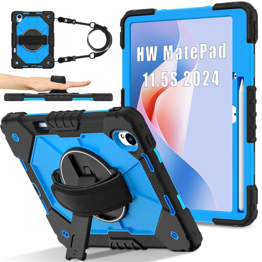 Catzon Tablet Case for Huawei MatePad 11.5s Shockproof Case with Strap-BlackBlue