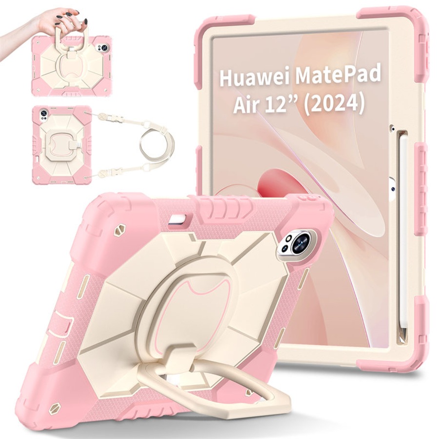 Catzon Tablet Case for Huawei MatePad Air 12In Shockproof Case with Strap-RosyGoldBeige