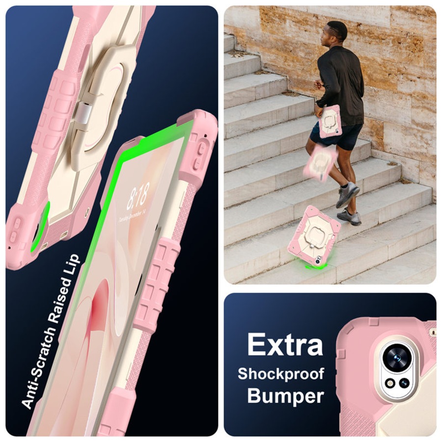 Catzon Tablet Case for Huawei MatePad Air 12In Shockproof Case with Strap-RosyGoldBeige