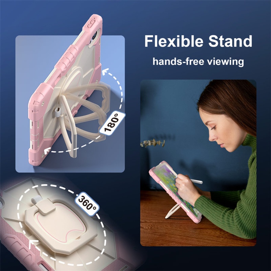 Catzon Tablet Case for Huawei MatePad Air 12In Shockproof Case with Strap-RosyGoldBeige