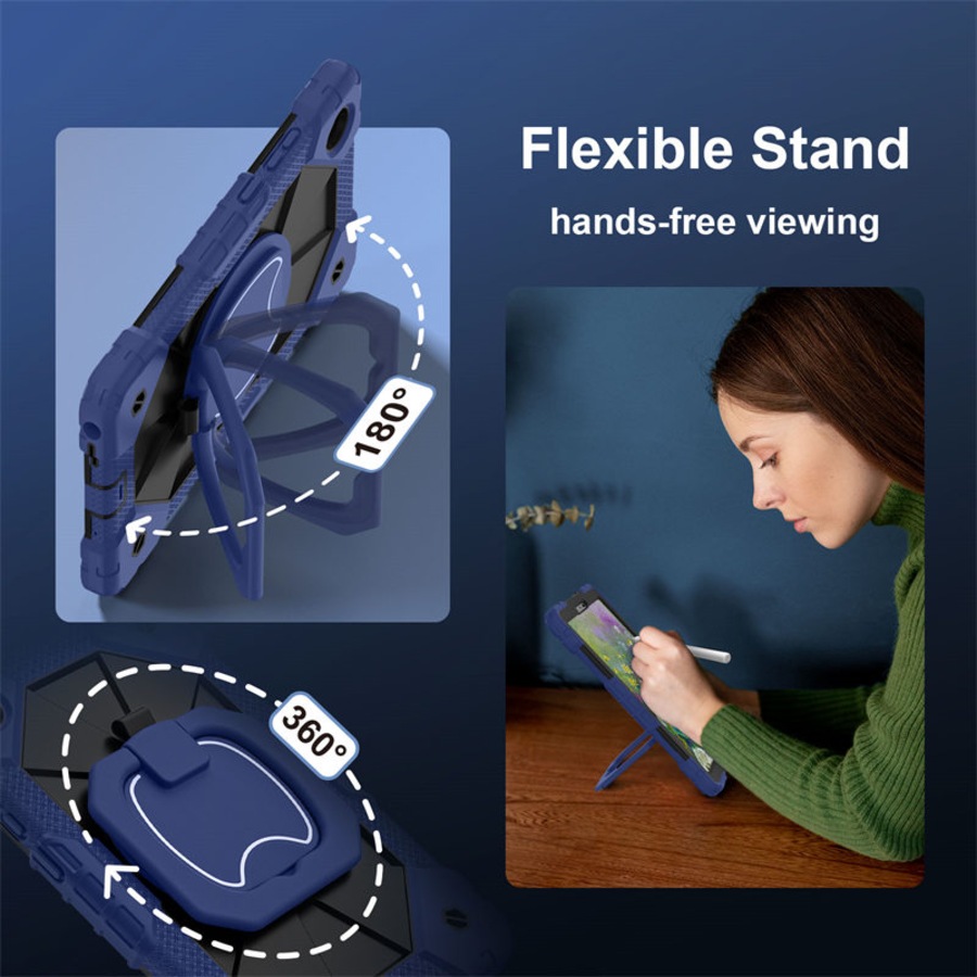 Catzon Tablet Case for Lenovo Tab One / K9 8.7 Inch Shockproof Case with Strap-NavyBlueBlack