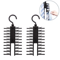 Catzon Tie Rack Holder Rotatable Organizer and Storage Rack 2 Pack -Black