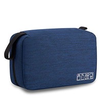 Catzon Toiletry Bag Travel Bag with Hanging Hook, Water-resistant Makeup Cosmetic Bag Travel Organizer for Accessories (Navy)