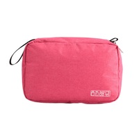 Catzon Toiletry Bag Travel Bag with Hanging Hook, Water-resistant Makeup Cosmetic Bag Travel Organizer for Accessories (RoseRed)