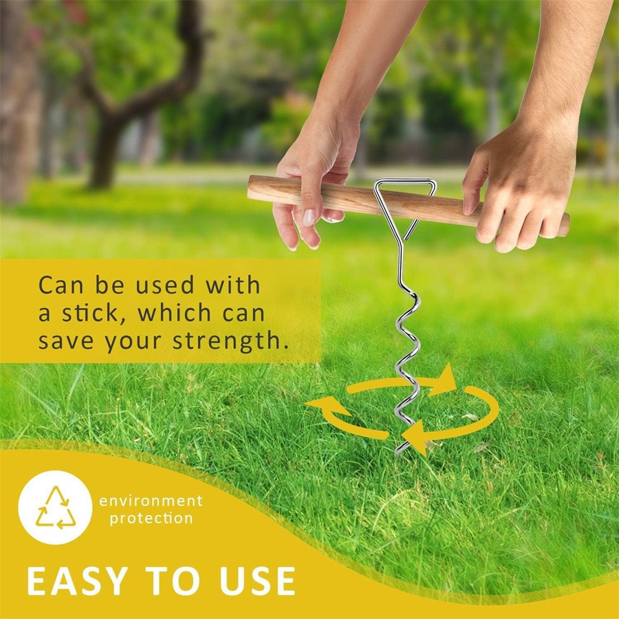 Catzon Tree Stake Kit Heavy Duty Spiral Tree Stakes for Leaning Trees-Silver