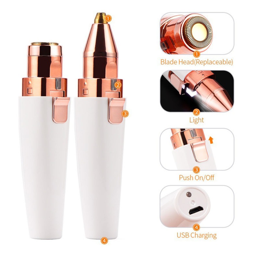 Catzon USB Electric Eyebrow Hair Remover 2-in-1 Mini Hair Removal Tool