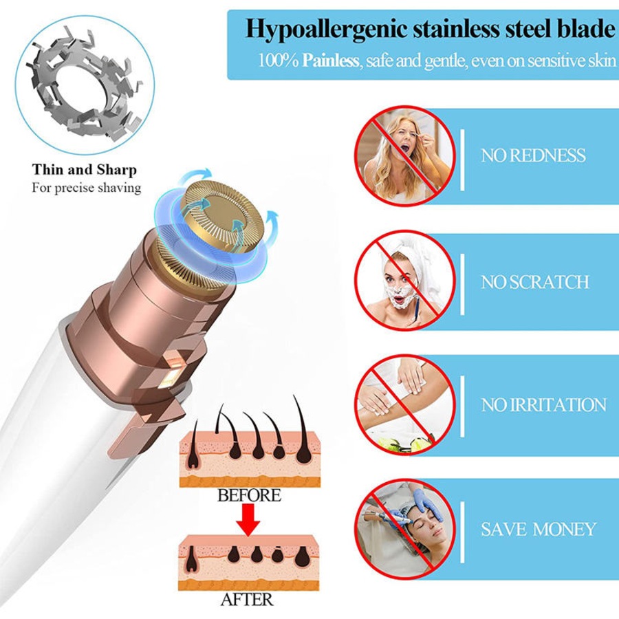 Catzon USB Electric Eyebrow Hair Remover 2-in-1 Mini Hair Removal Tool