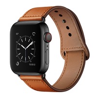 Catzon Watch Band Genuine Leather Loop 42mm 38mm Watchband For iWatch 44mm 40mm For Apple Watch 4/3/2/1 - Brown
