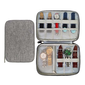 Catzon Watch Bands Storage Bag 10-15 Watch Strap Organizer Waterproof Travel Wirstband Pouch for iWatch Bands and Accessories-Grey