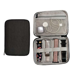 Catzon Watch Bands Storage Bag 6-11 Watch Strap Organizer Waterproof Travel Wirstband Pouch for iWatch Bands and Accessories-Black