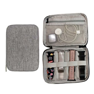Catzon Watch Bands Storage Bag 6-11 Watch Strap Organizer Waterproof Travel Wirstband Pouch for iWatch Bands and Accessories-Grey