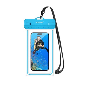 Catzon Waterproof Mobile Phone Bag IPX8 Phone Case with Lanyard Dry Bag for Up to 8.2 Inch-Blue