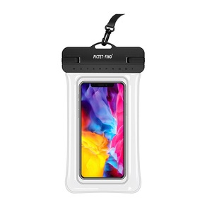 Catzon Waterproof Mobile Phone Bag TPU Inflatable Floating Model with Lanyard Dry Bag for Up to 8.2 Inch-Black
