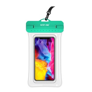Catzon Waterproof Mobile Phone Bag TPU Inflatable Floating Model with Lanyard Dry Bag for Up to 8.2 Inch-Green