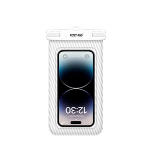 Catzon Waterproof Mobile Phone Bag TPU Inflatable Floating Model with Lanyard Dry Bag for Up to 8.2 Inch-White