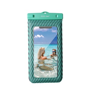 Catzon Waterproof Mobile Phone Bag TPU Inflatable Floating Model with Lanyard Dry Bag for Up to 8.2 Inch-Green