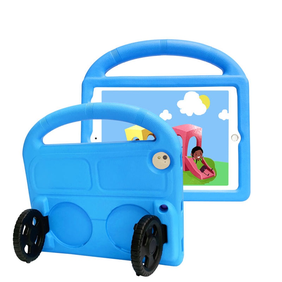 Catzon Wheel iPad Case For iPad 9.7inch Air1/2 Pro9.7 Shockproof Stand Cover With Handle Stand-Blue