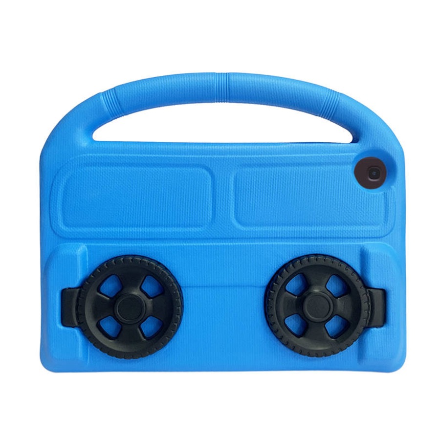 Catzon Wheel Samsung Tablet Case For Tab A 10.1 T510/T515(2019) Shockproof Stand Cover With Handle Stand-Blue