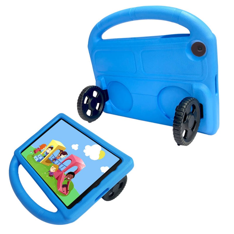 Catzon Wheel Samsung Tablet Case For Tab A 10.1 T510/T515(2019) Shockproof Stand Cover With Handle Stand-Blue