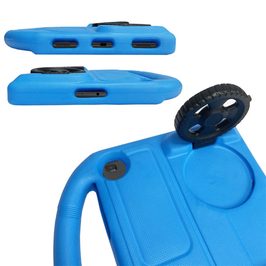 Catzon Wheel Samsung Tablet Case For Tab A 10.1 T510/T515(2019) Shockproof Stand Cover With Handle Stand-Blue