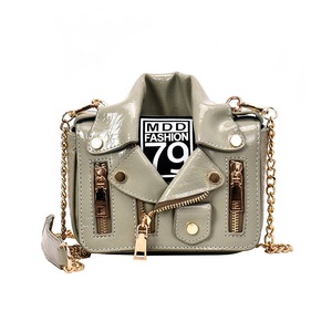 Catzon Women Chain Strap Shoulder Bag Unique Jacket Leather Handbags-Green