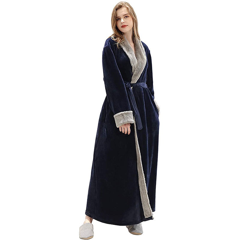 Buy Catzon Womens Winter Robe Soft Plush Warm Spa Long Bathrobe Pajamas
