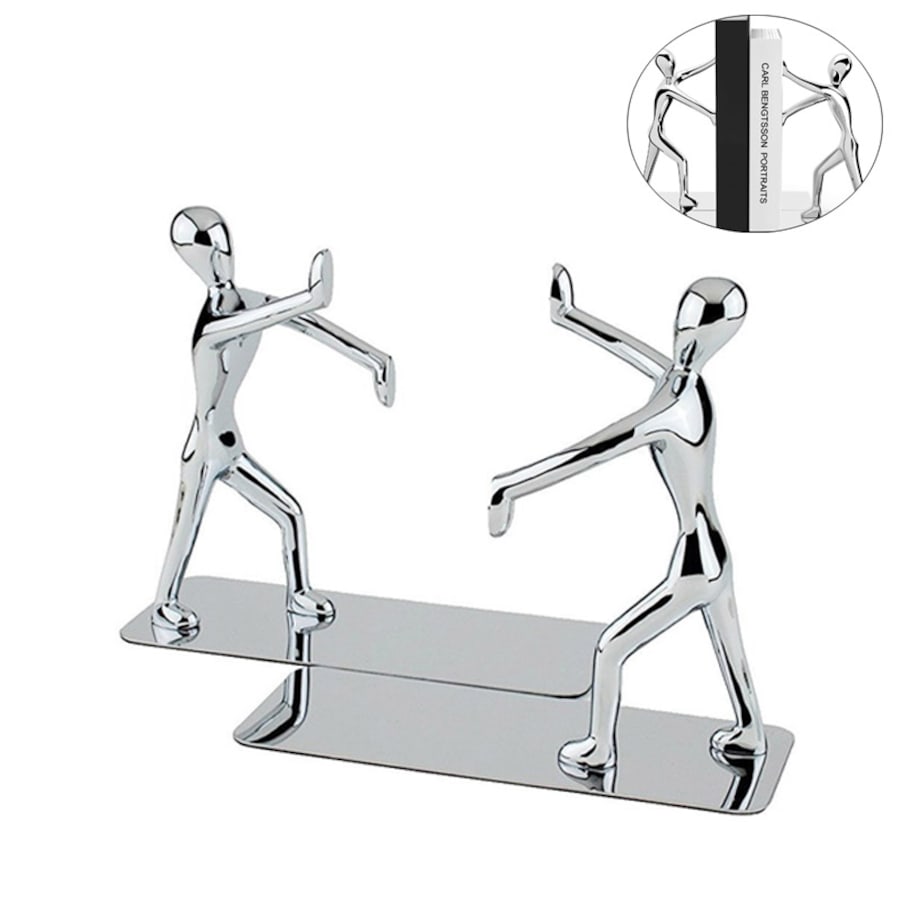 Catzon Zinc Alloy Man Bookend Book Support Book Stopper for Books Non-skid Bookend Creative Decorations
