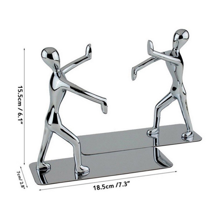 Catzon Zinc Alloy Man Bookend Book Support Book Stopper for Books Non-skid Bookend Creative Decorations
