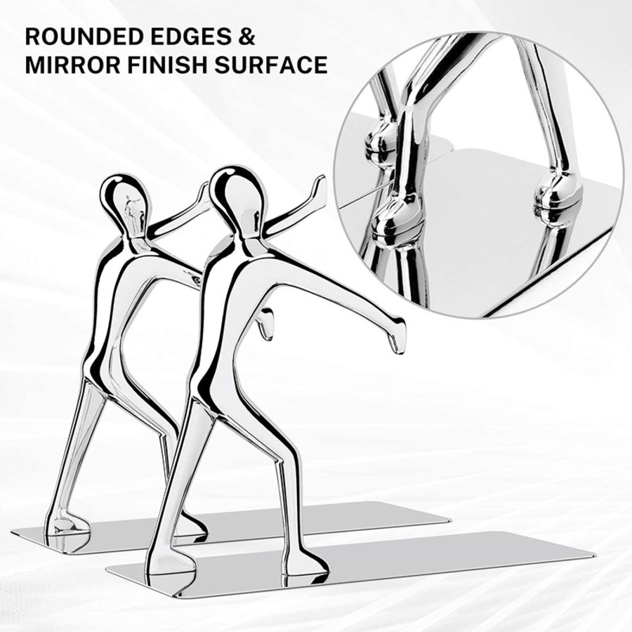 Catzon Zinc Alloy Man Bookend Book Support Book Stopper for Books Non-skid Bookend Creative Decorations