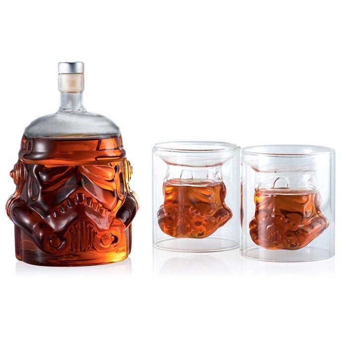 CatzonTransparent Creative Whiskey Decanter Set with 2 Glasses Whiskey Carafe for Wine Scotch /Bourbon/Vodk/Liquor - 750ML