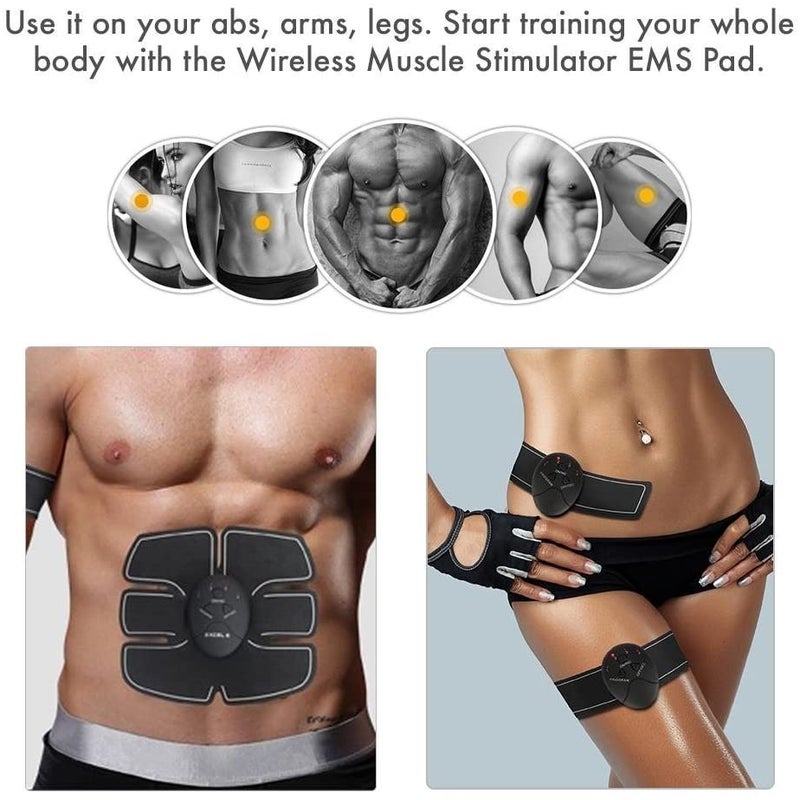 Wireless Muscle Stimulator for Abs, Arms, Hips, Back & Legs, USB